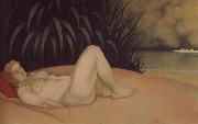 Felix Vallotton Nude sleeping on a bank oil painting